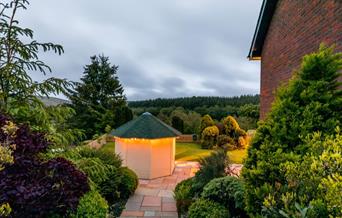 This is the typical view from the patio area across the woodland beyond.