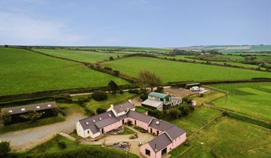 Courtyard Cottages and Eco Barn Aerial View