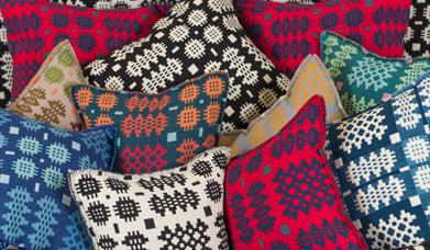 Cushion covers in traditional Welsh pattern
