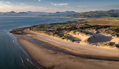 An overview of Shell Island, looking towards Harlech