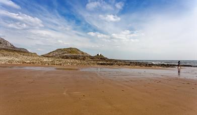 Bracelet Bay and Mumbles Lighthouse