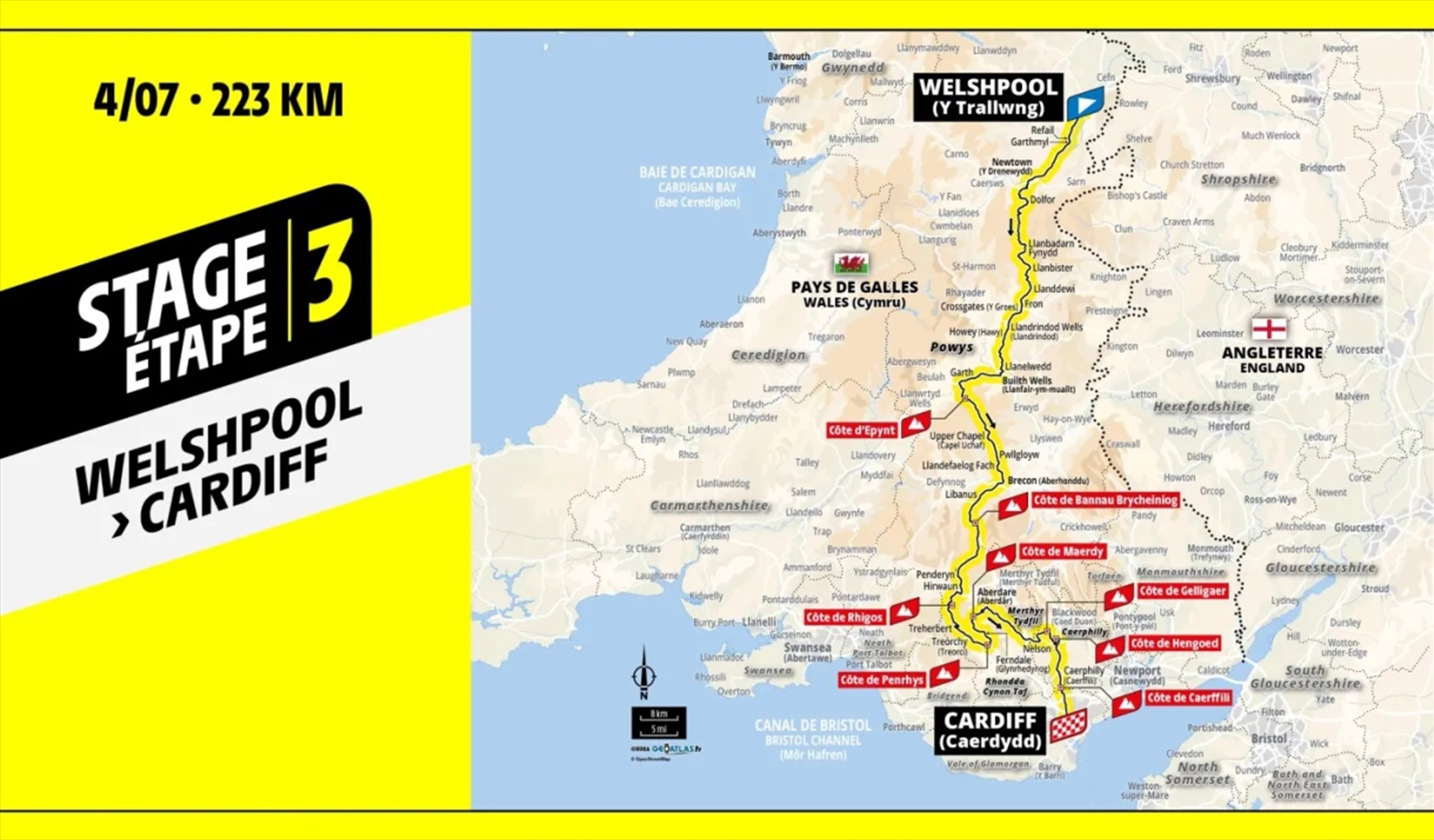 Tour de France 2027 - Stage 3 Welshpool to Cardiff
