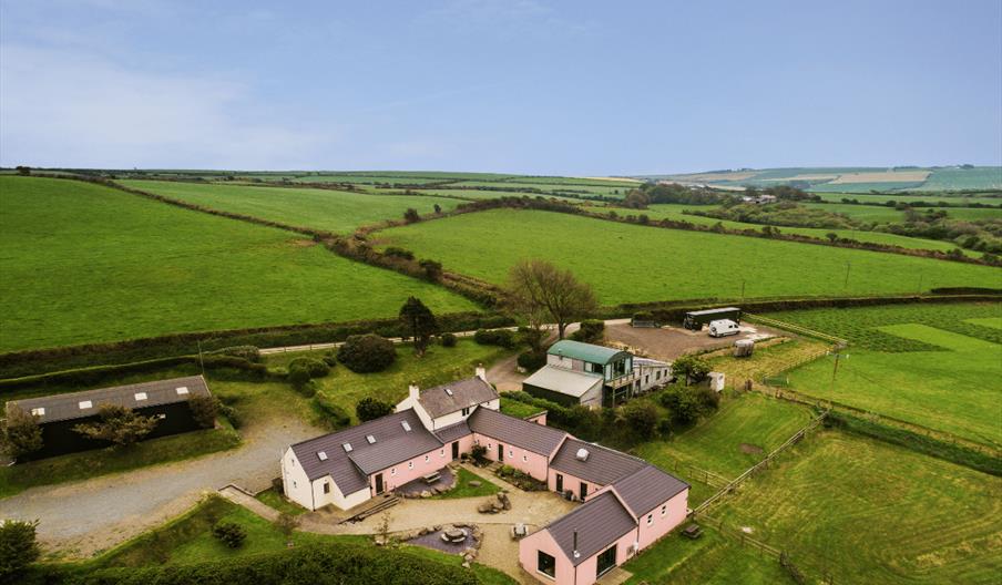 Courtyard Cottages and Eco Barn Aerial View