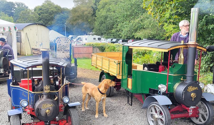 Miniature steam lorries at Llanfair Station