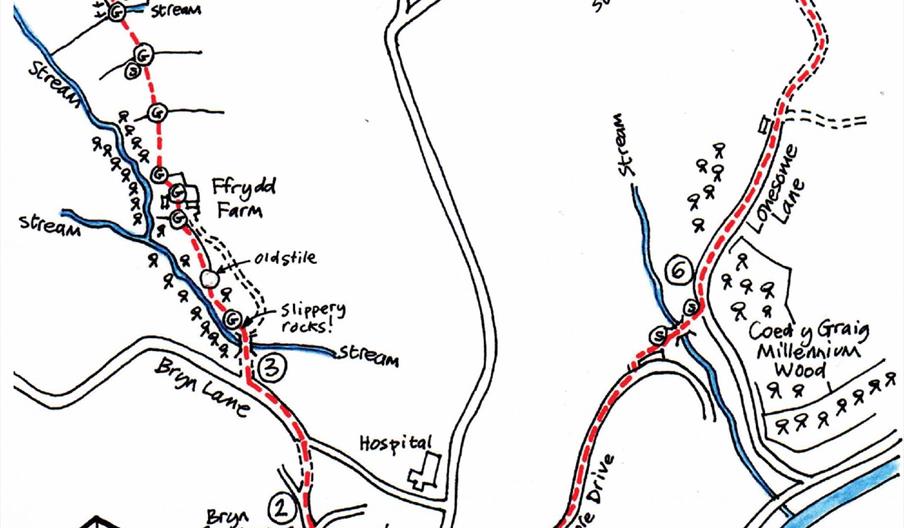 Circular Walk 1 - Ffrydd Farm and Penshwa Lane