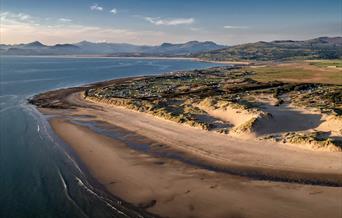 An overview of Shell Island, looking towards Harlech