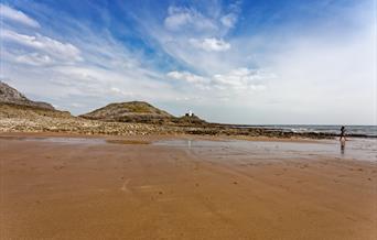 Bracelet Bay and Mumbles Lighthouse