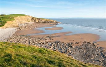 Dunraven Bay is very popular it is also often referred to as Southerndown beach taking its name from the nearby village.  The walled gardens and Dunra