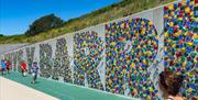 The climbing wall at Barry Island.