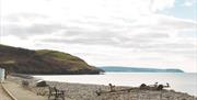 Aberaeron shoreline looking towards new Quay