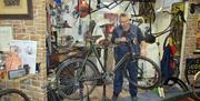 Watch bicycles being maintained on Mondays and Tuesdays