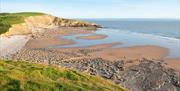 Dunraven Bay is very popular it is also often referred to as Southerndown beach taking its name from the nearby village.  The walled gardens and Dunra