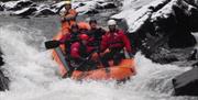 White water rafting in Llandysul with snow