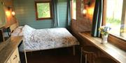 Wild Meadow Camping - inside the shepherds hut.