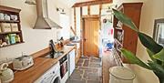 Drovers Retreat Kitchen, with door to games barn beyond