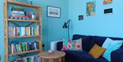 Bliss by the Sea living room, Aberystwyth seafront flat