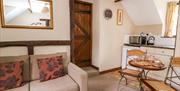 Barn View Cottages near Llanidloes, Oak Cottage living room and kitchen