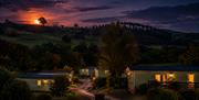 Garth holiday park at night