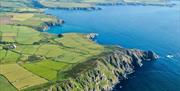 Aerial View of Coast Path Including Abermawr Beach