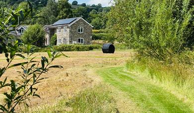Maesyfelin Isaf viewed from grounds and field paths