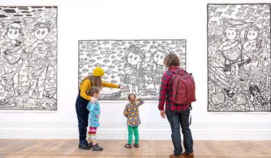 Image of family in gallery