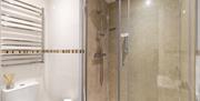 Bwthyn y Ddol shower room with waterfall shower