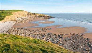 Dunraven Bay is very popular it is also often referred to as Southerndown beach taking its name from the nearby village.  The walled gardens and Dunra