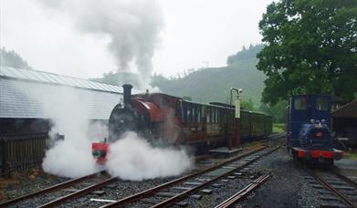 Corris Railway Loco in steam at Maespoeth